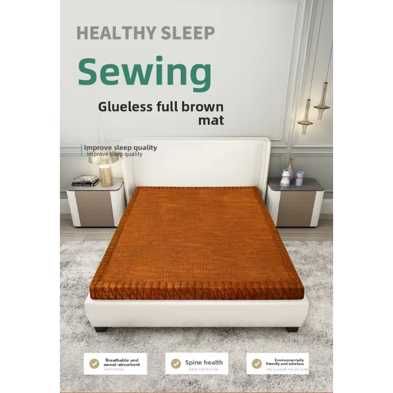 Natural pure mountain palm mattress, hard elderly spine protection, glue-free, all hand-folded thin dumpling palm pad, coconut