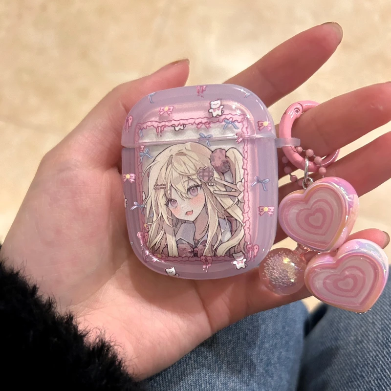 Kawaii Anime Girls Harajuku Wireless Earphone Case for Airpods Pro 1 2 3 Generation Cover Gothic Punk Bluetooth Headphones Case