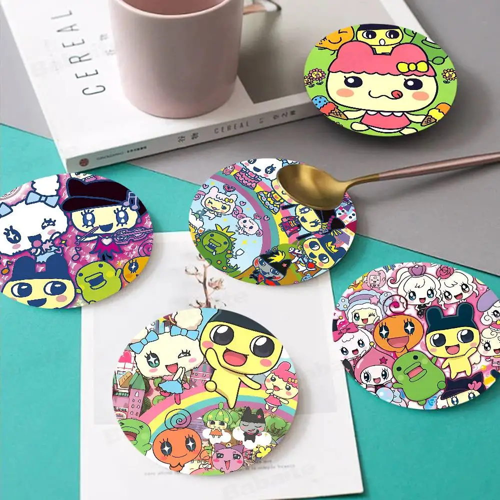 Classic T-Tamagotchi Cut Friend Game 1pc Pattern Coaster Tea Cup Heat Insulation Pad Anti-scalding Anti-slip Table Bowl Mat