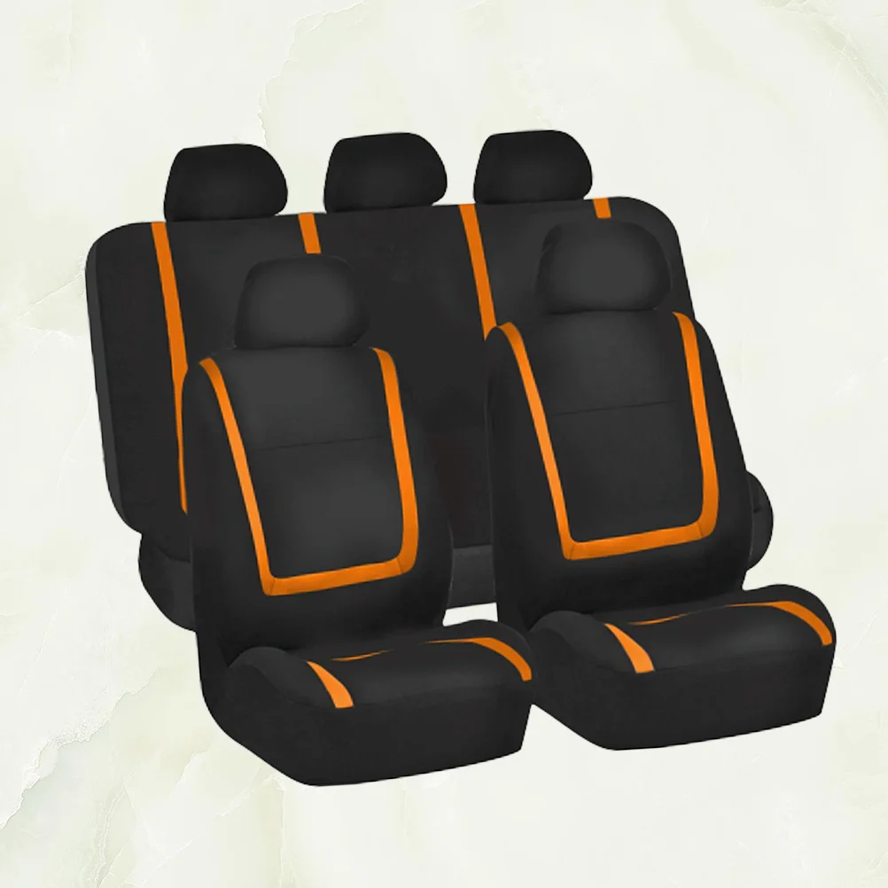 

9 pcs Car Seat Cover Universal Fit Thick Durable Protector For Suv Trucks Auto Interior Accessory Modern Design Orange