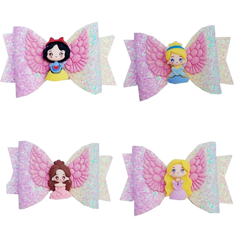 Disney Cute Hairpins Cartoon Hair Accessories Snow White Mermaid Anime Hairclips Fashion Decorate Headwear Women Girls Kids Gift