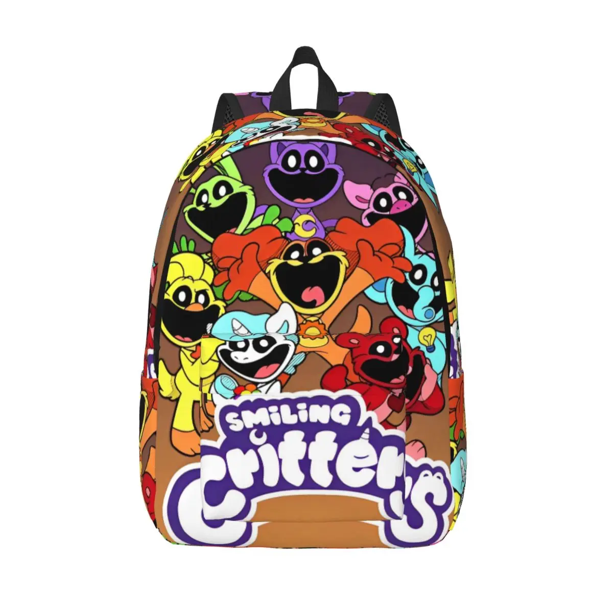 Smiling Critters Cartoon Casual Backpack Sports High School Business Daypack for Men Women Laptop Computer Canvas Bags