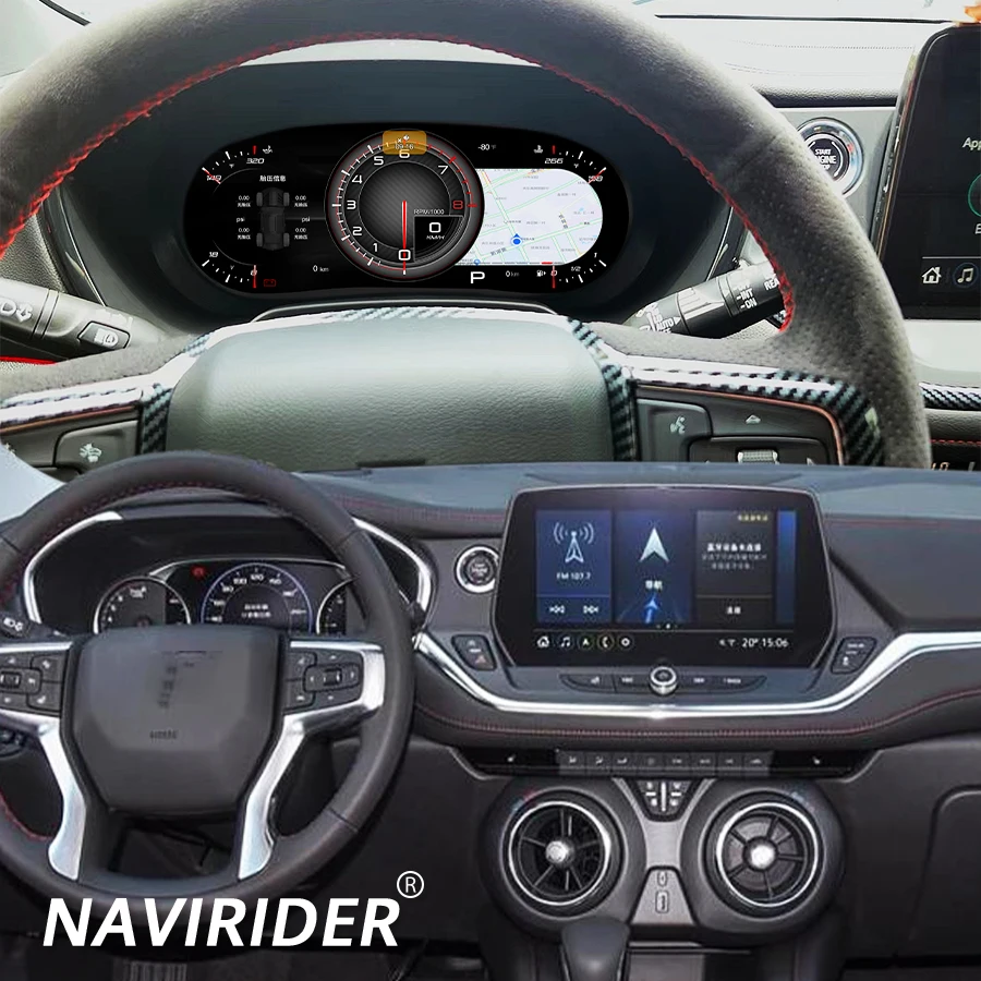 

For Chevrolet Blazer 2020-2025 LCD Instrument Panel Digital Dashboard Virtual Cockpit Cluster GPS Speedometer With Carplay Clock