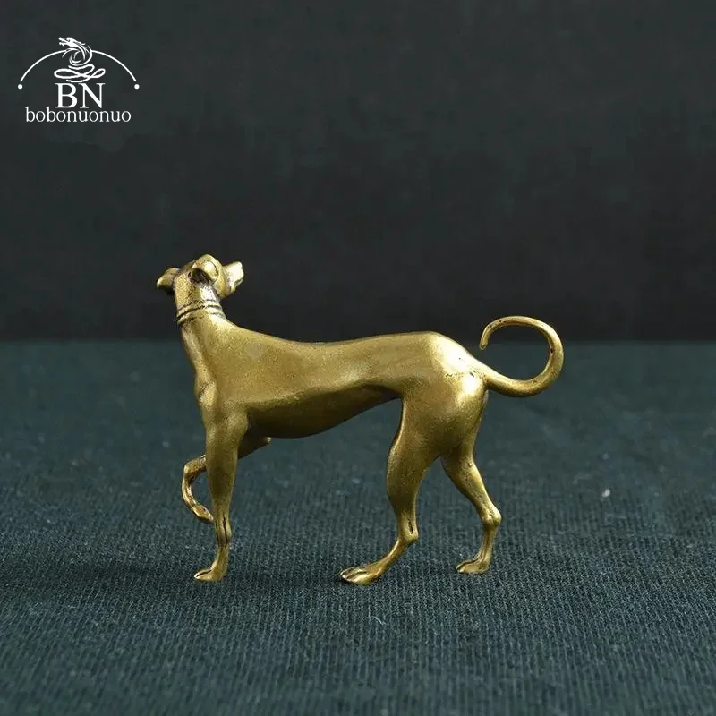 Solid Brass Loyal Dog Desk Ornaments Vintage Copper Animal Miniatures Figurines Decorations Gifts Home Decor Crafts Accessories