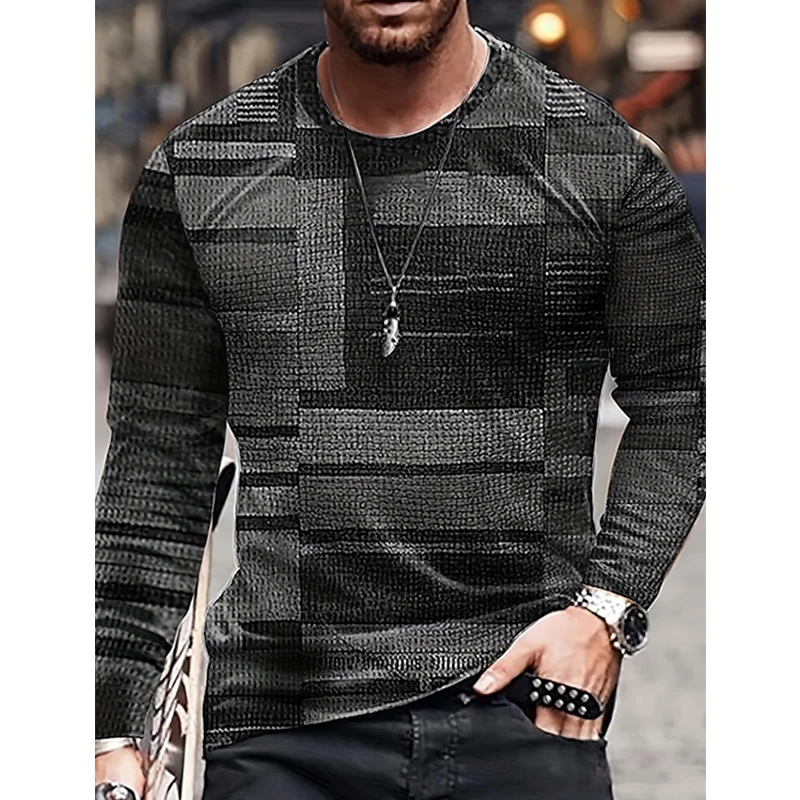 Fashion Summer Men's Casual Long Sleeve Top Printed 3D Vintage Format Long Sleeve Oversized Men's Loose Sports Long Sleeve