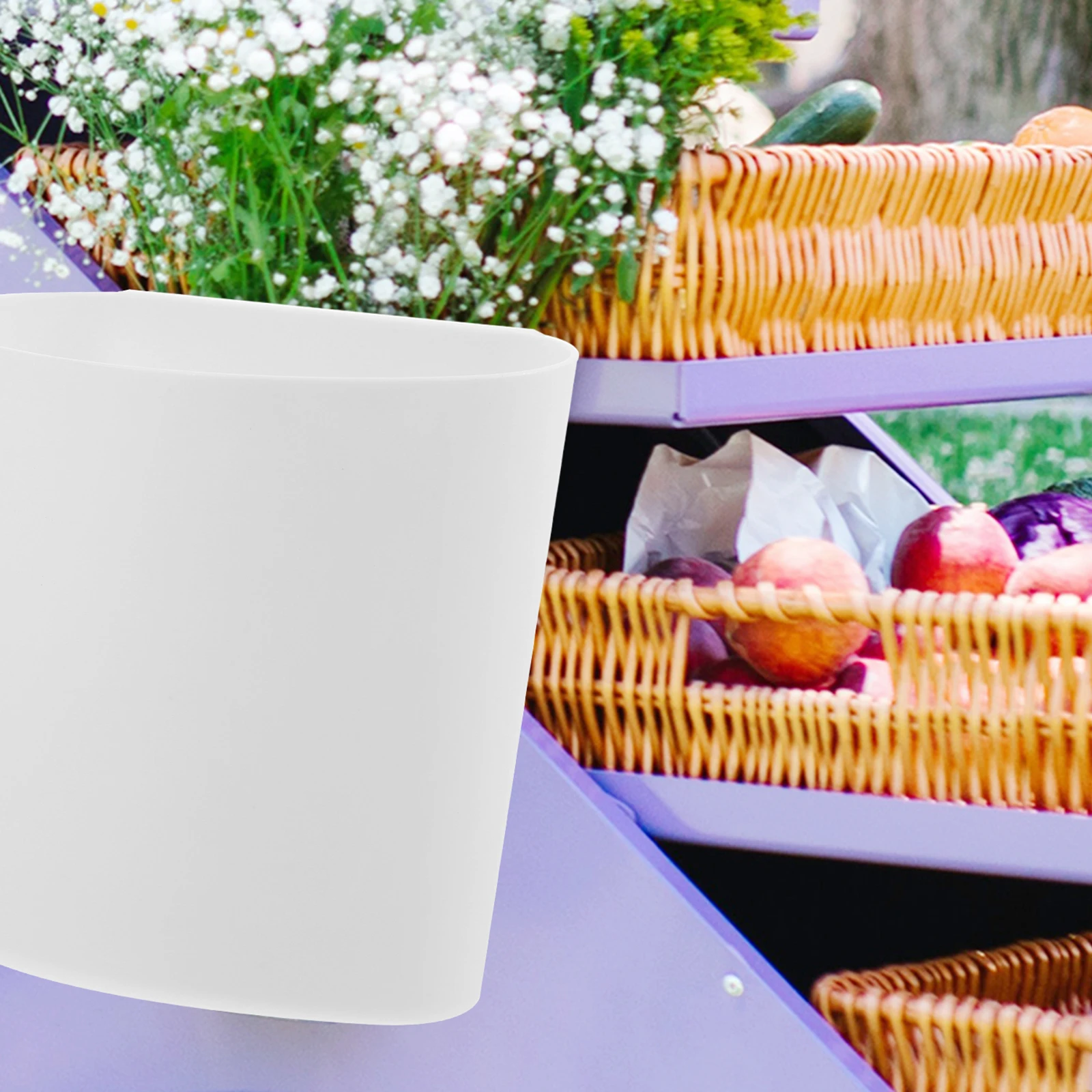 

6pcs Tool Storage Basket Hanging Bucket For Rolling Cart Pp Plastic Lightweight Portable Organizer Trash Can Household