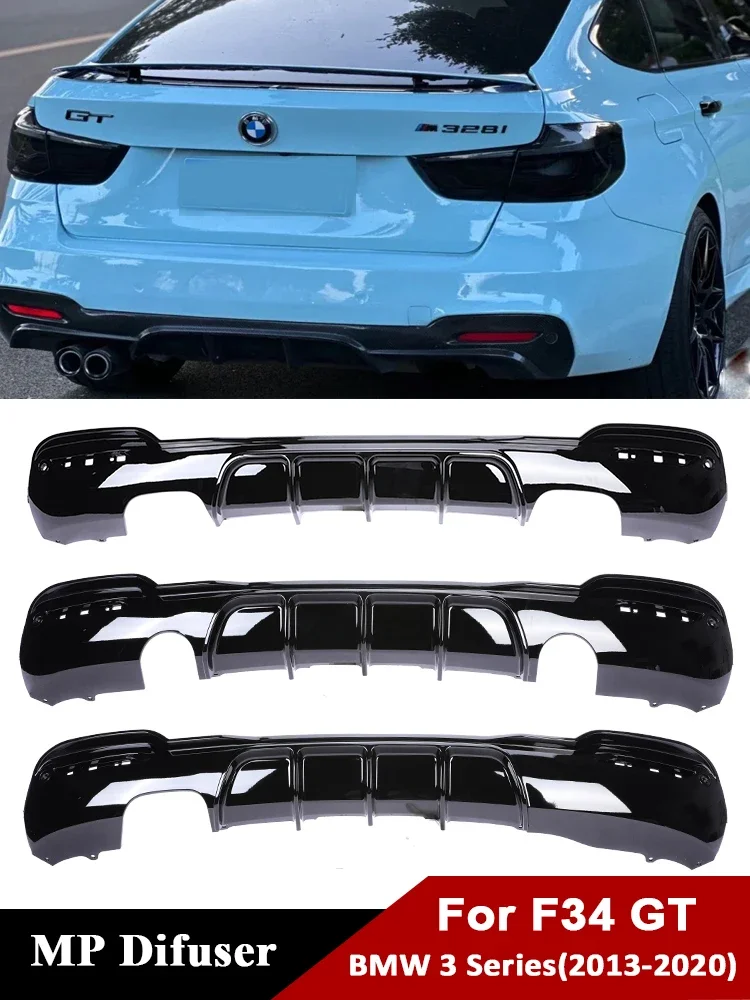 

For BMW 3 Series GT F34 2013-2020 Carbon M-Performance M Tech Back Lip Diffuser Bumper Splitter Rear Diffusor Black Refiting