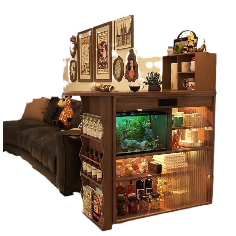 Table de loisirs domestique pliante, armoire de bar télescopique, armoire de séparation latérale pour canapé, petit appartement