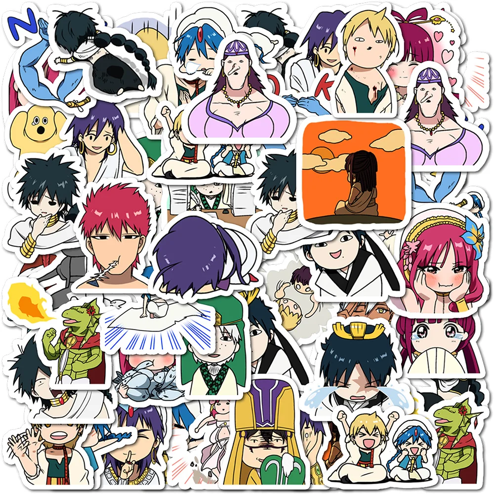 40 Stück Magi: The Labyrinth of Magic Cartoon-Aufkleber – DIY-dekorative Aufkleber für Kinderbriefpapier, Bücher, Wasserflaschen