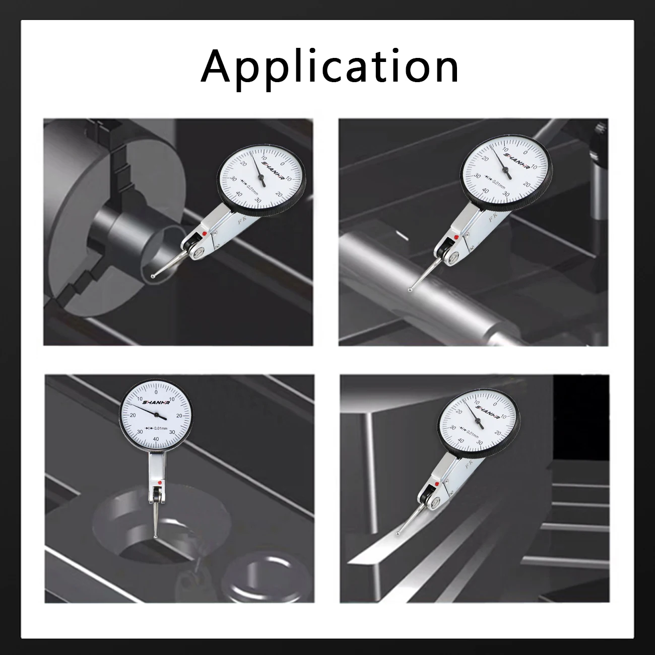SHANHR Precision Tools 0-0.8 mm 0.01 mm Metric Dial Test Indicator Metric Measuring Dial Indicator