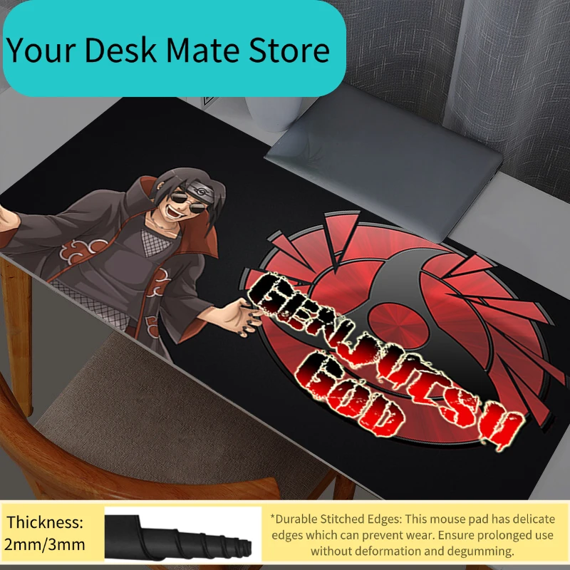 Naruto Itachi Uchiha Mouse Pad Large Rubber Mouse pad PC Computer Gaming Accessories Mousepad Desk Mat Locking Edge Gamer Carpet