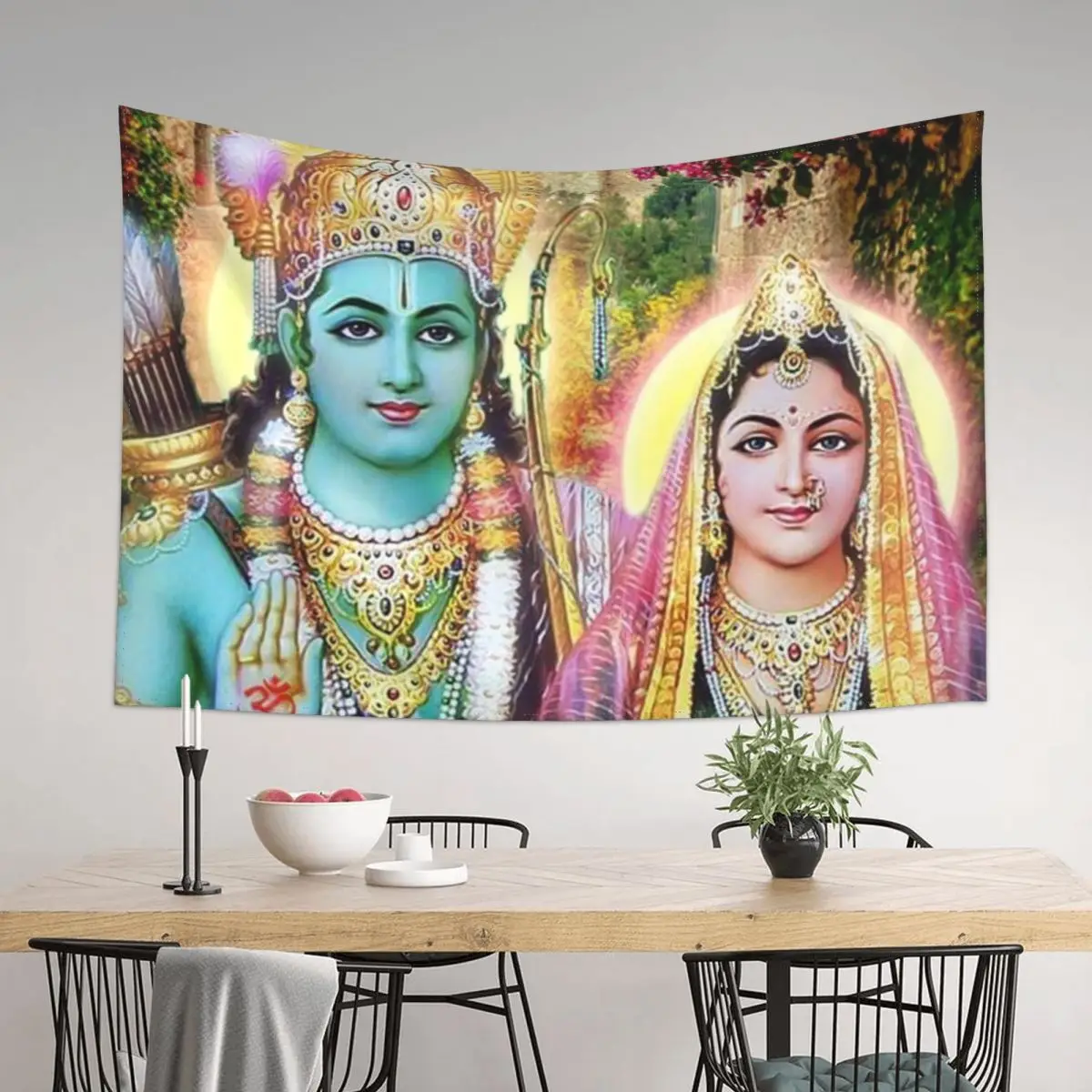

Sri Sri Sita Rama Tapestry House Decoration Room Decor Aesthetic Home And Comfort Decor Tapestry