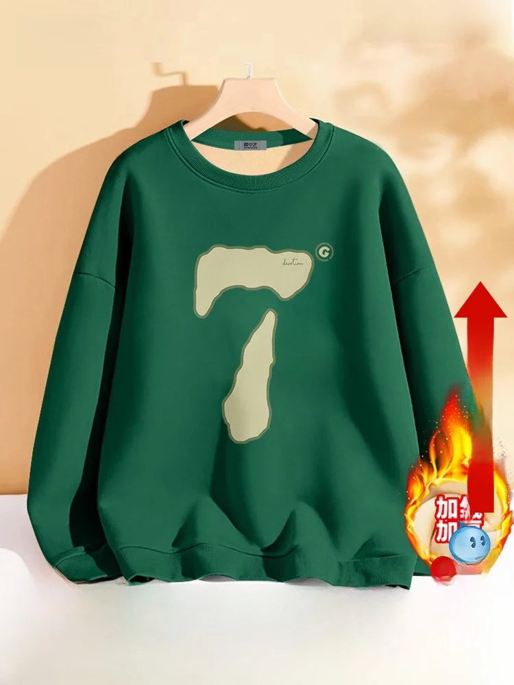 

Утепленная флисовая женская толстовка с круглым вырезом, теплая верхняя одежда из мягкого бархата, хлопка и полиэстера, для зимы и осени, новинка