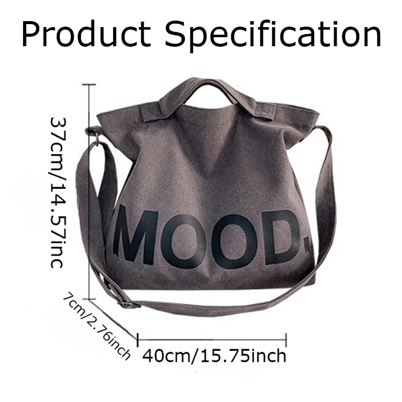 Letters Solid Color Printing Canvas Large Bag Models Tide Unisex With the Same Canvas Crossbody Large Capacity Tote Bag