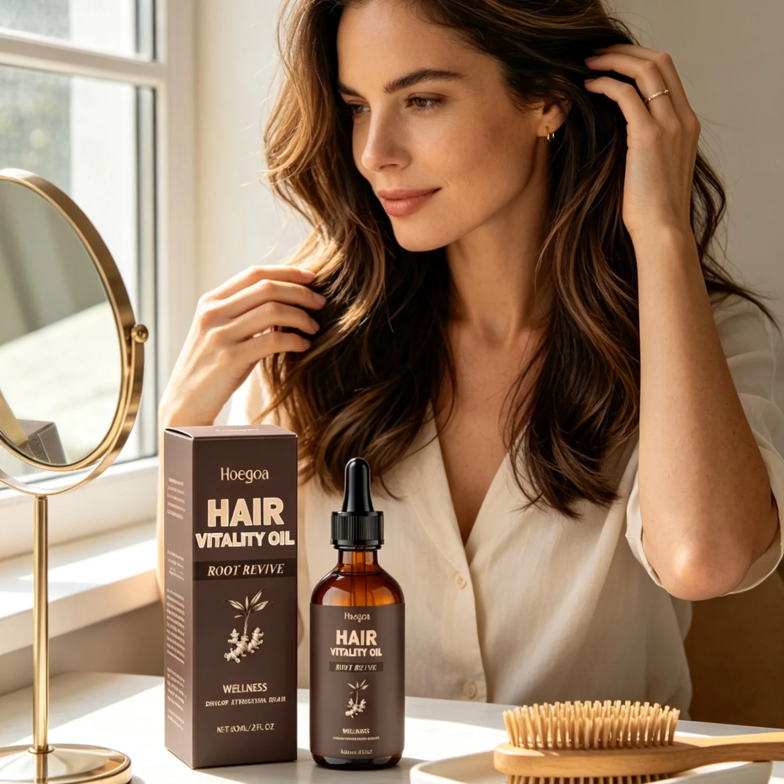 Hoegoa Hair Care Oil Deep Nourishing Strengthen Roots Soothing Dryness Scalp Enhance Luster Repair Split Ends Hair Restore Oil