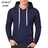 Men Hooded Sweatshirt Casual Long Sleeve Hoodies Pullover Fashion Drawstring Hoodie with Kanga Pocket Lightweight Outerwear
