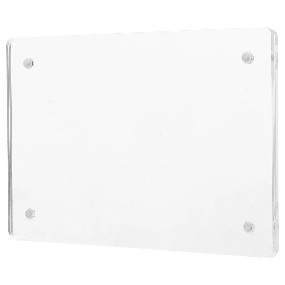 

Clear Acrylic Business Card Display Stand Magnetic Sign Holder Tabletop Nameplate Rack Office Restaurant Wall Mountable