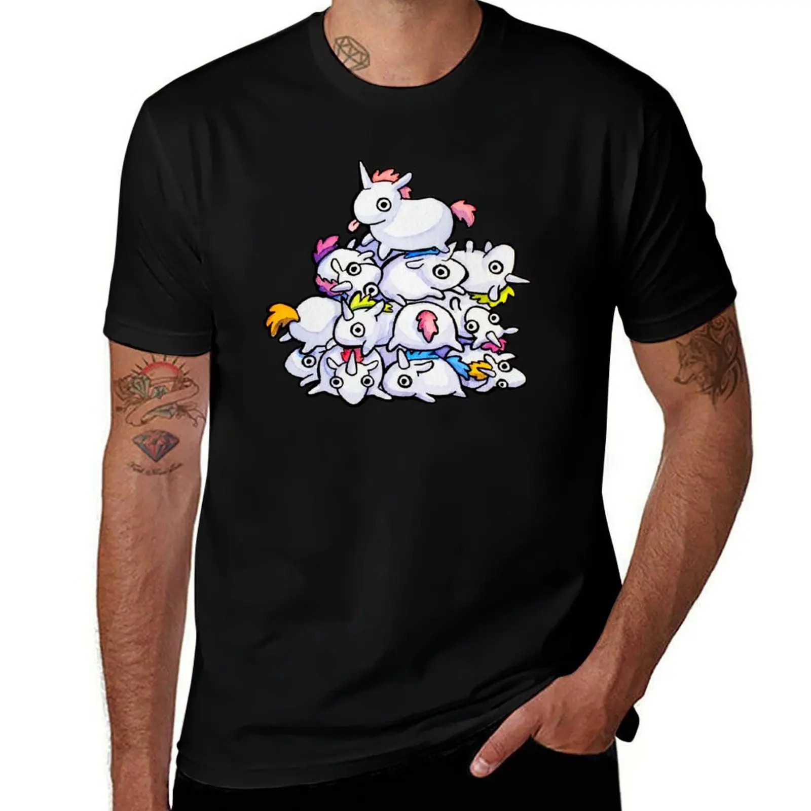 Pile of Unicorns T-Shirt Work Wear Breathable Tee T-Shirt