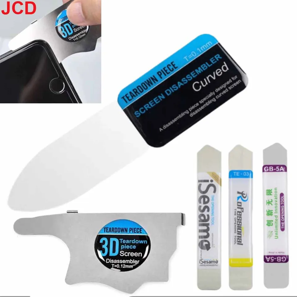 5 piezas de herramientas de palanca para pantalla curva LCD de iPad y teléfono, tarjetas de apertura ultra delgadas y flexibles, desmontaje de acero para teléfonos móviles 2