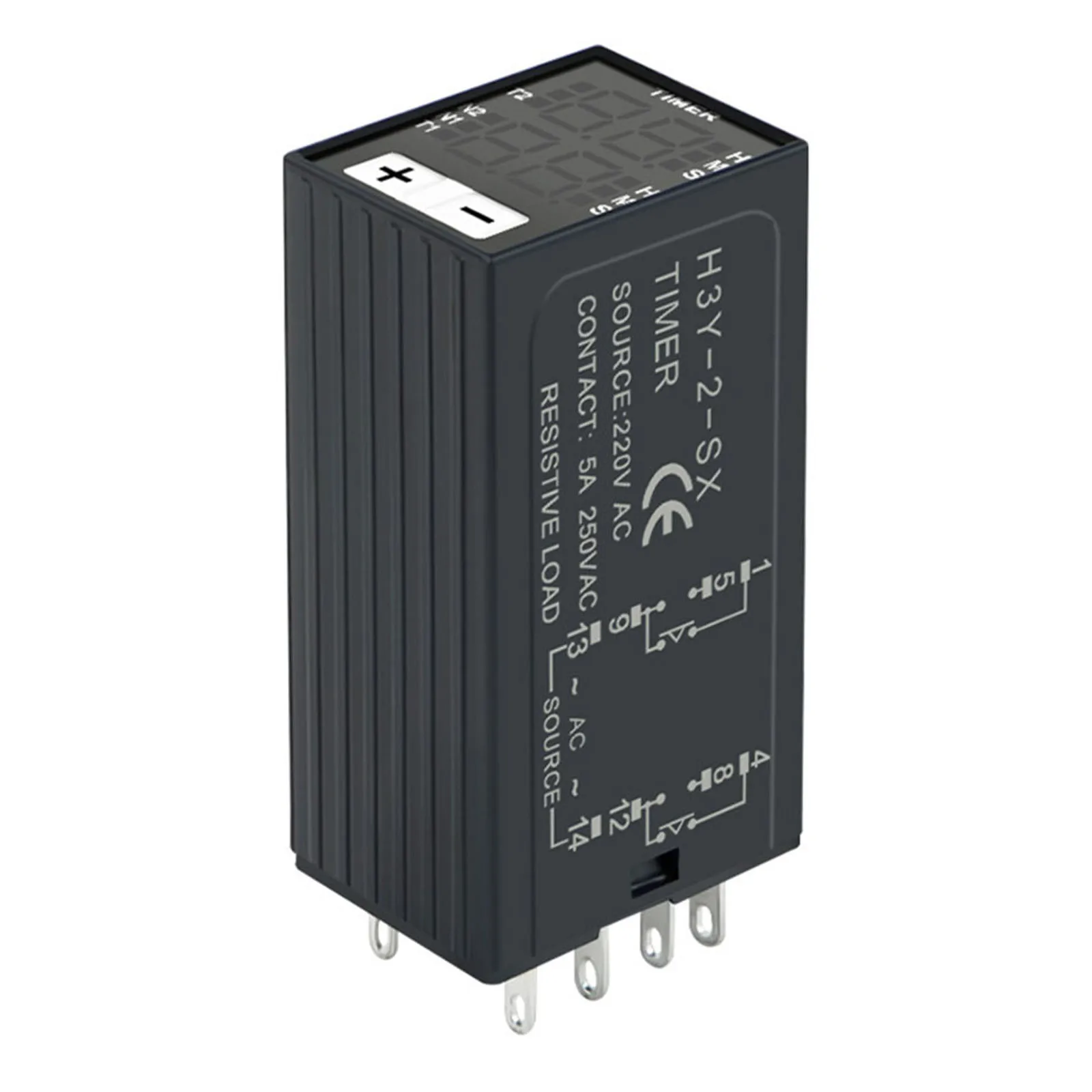 وحدة تحكم تأخير Poweron H3Y2 8Pin LED HD شاشة وظائف متقدمة مقاومة للحريق PC Shell ودبابيس ثابتة وملف نحاسي أساسي