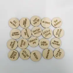 Useful Commemoration Tokens Unique Design Different Patterns Engraved Wooden Tokens  DIY Wooden Tokens Present