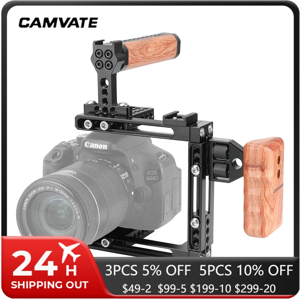 CAMVATE Camera Cage Rig For Canon 70D/80D/90D/5D Mark II/5D Mark III/5D Mark IV/ Nikon D7100/D7200/D300S/a58/A99/a7/a7II/GH5/GH4