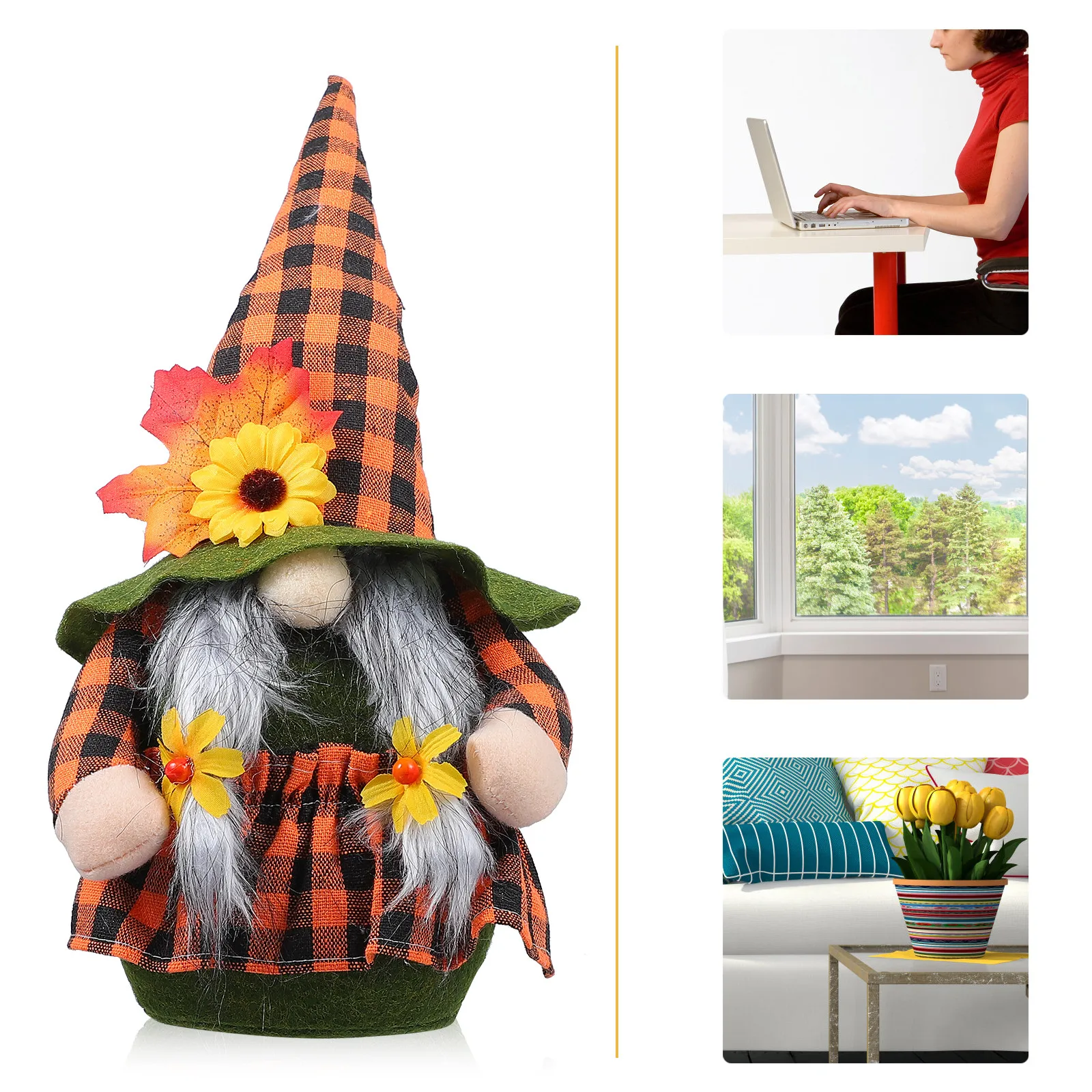 

1Pcs Faceless Gnome Sunflower Decor Festival Garden Ornament Gift Sunflower Gnome Harvest Day Gift