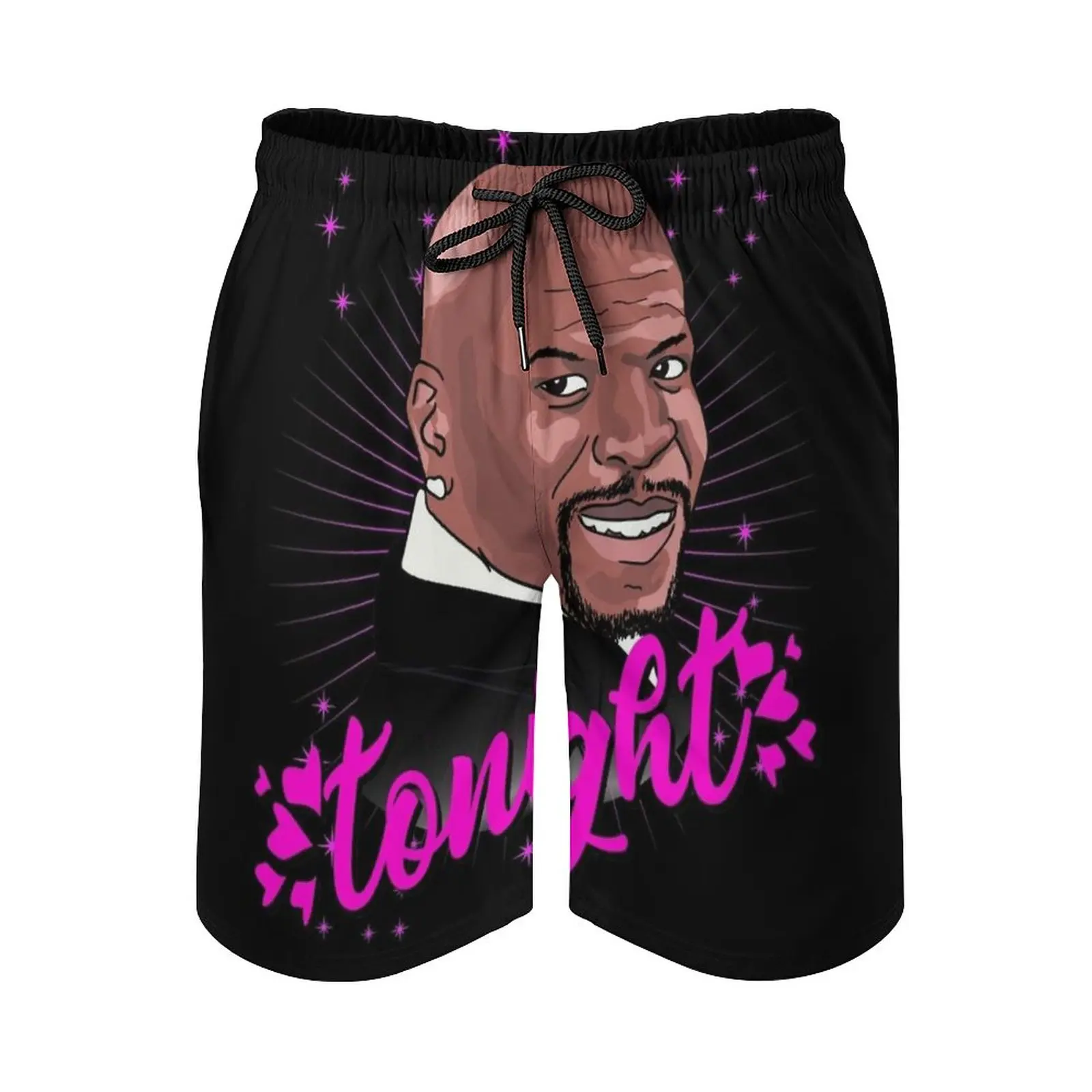 Latrell Terry Crews Tonight Men's Beach Shorts 3D Printing Loose Surf Board Shorts Beachwear Latrell Terry Crews Julius