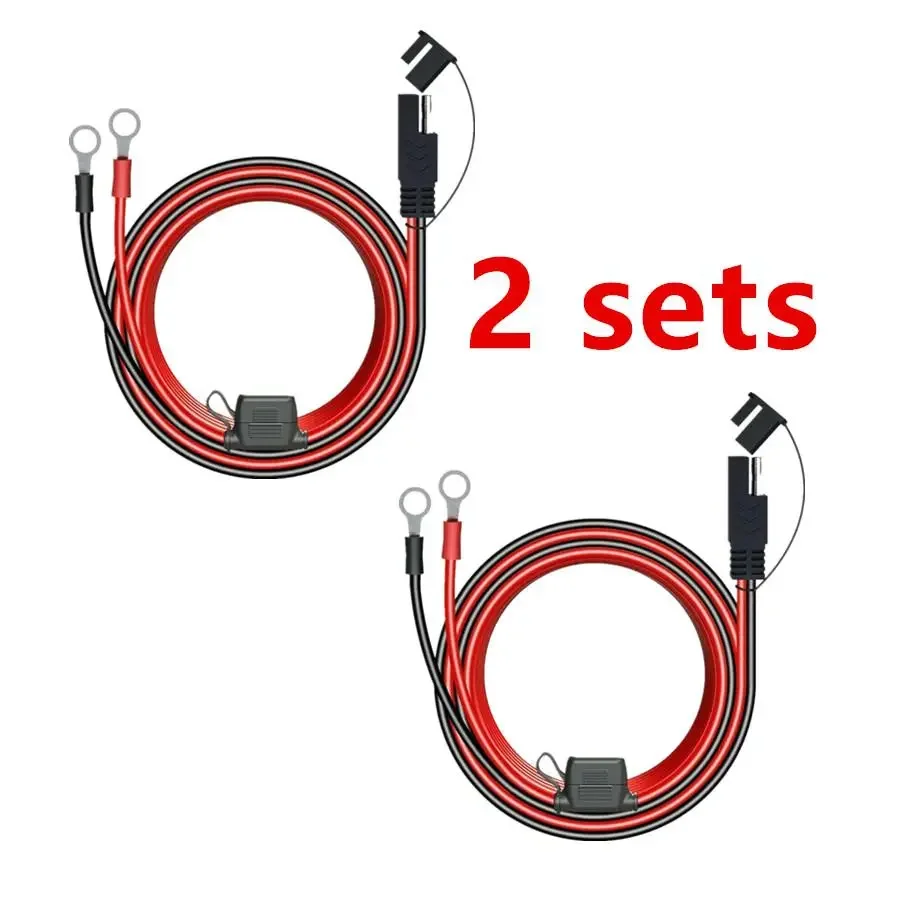 

2 Piece Quick Release SAE Cable With Fuse Terminal O Connector Battery Charger Extension Adapter Wire 12AWG Terminal