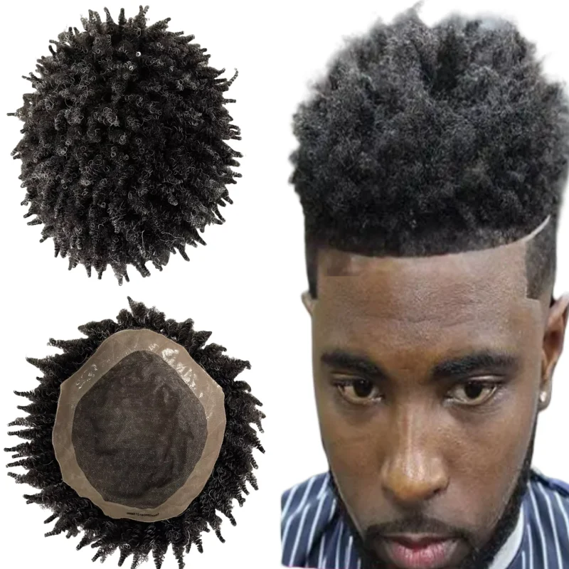 

Индийские системы натуральных человеческих волос 1b20 Серый Foxtail Afro Unit 8x10 Моно парик для стариков чернокожих мужчин