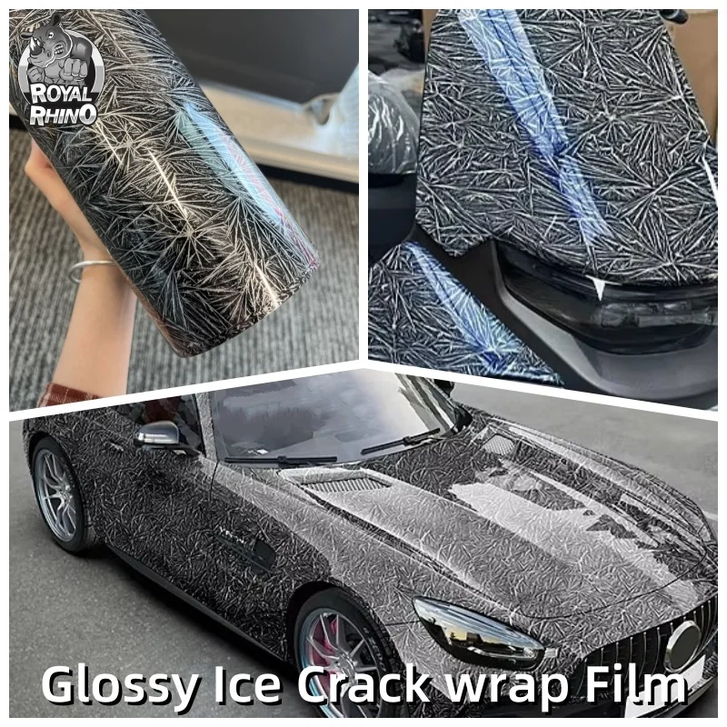 

Car Wrap Vinyl Waterproof Car Stickers Ice Crack Black Cover Air Release Foil Auto Body Film for Bike Motorcycle Auto Accessorie