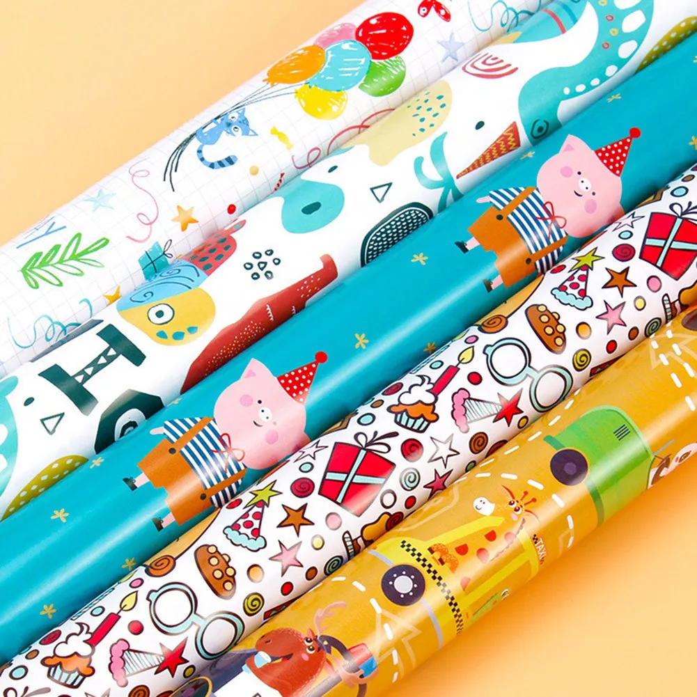 MALL 10Pcs Wrapping Paper Sheets for Kids,Birthday Party Wrapping Paper Gift Wrap Papers,Present