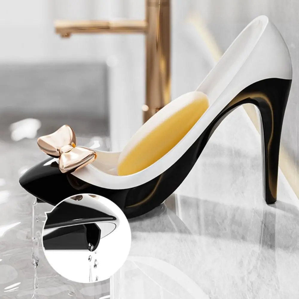 

Creative Plastic Bathroom Soap Container High Heels Shape Anti-slip Kitchen Sponge Storage Rack Funny Suction Cup Soap Drain Box