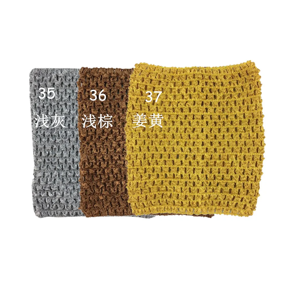 80 stks Groothandel Hot Koop 6 inch Koreaanse Zijde Gehaakte Borst Wrap Hoofdband 15x15 cm Kids Borst Wrap Diy 38 Kleuren