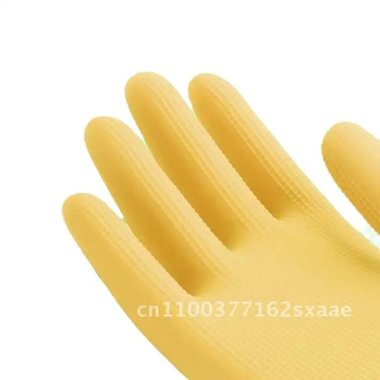

Long Latex Dishwashing Gloves Thickened 38cm Rubber for Laundry Cleaning Household Use Natural Color Large Size