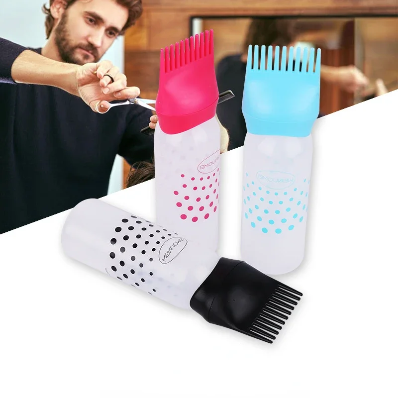 150ml Hair Dying Refillable Plastic Bottle Applicator Comb Dispensing Professional Salon Hair Coloring Hairdressing Styling Tool