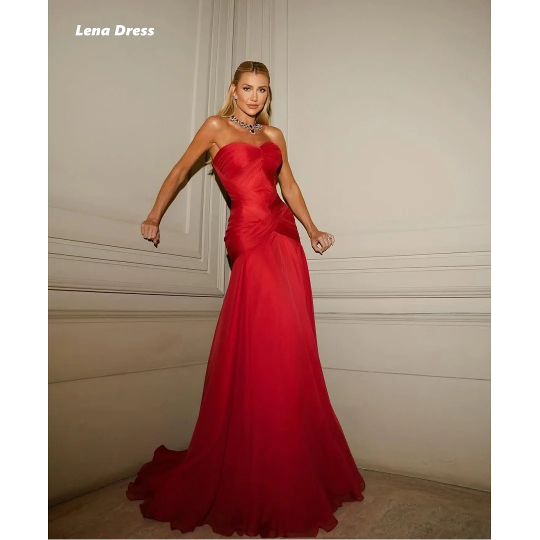 

Lena Custom Made Evening Dresses for Special Occasions Mermaid Elegant Party Dresses Luxury Women Evening Dress Off-shoulder Red
