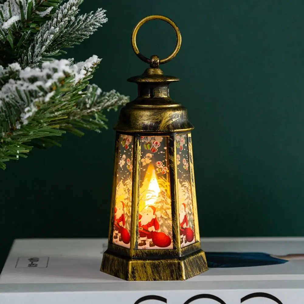 Vintage Christmas Decorations Hanging Luminous Hand-held Nightlights Simulation Creative Christmas Snow Globe Lantern Festival