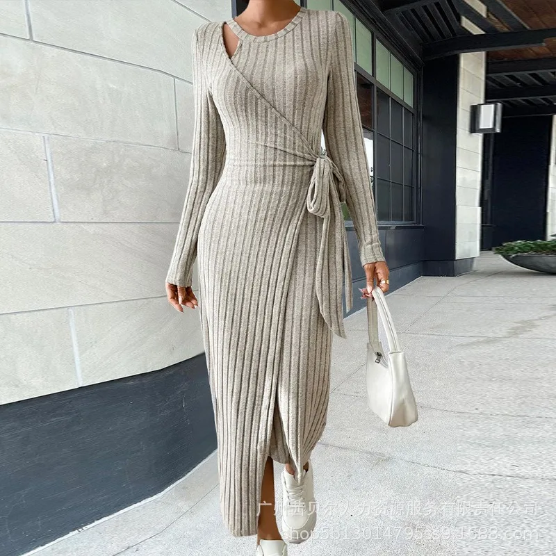 

2023 Spring Autumn Women's Clothing New Sunken Stripe Long Fake Two-Piece Strap Casual Fashion Skirt