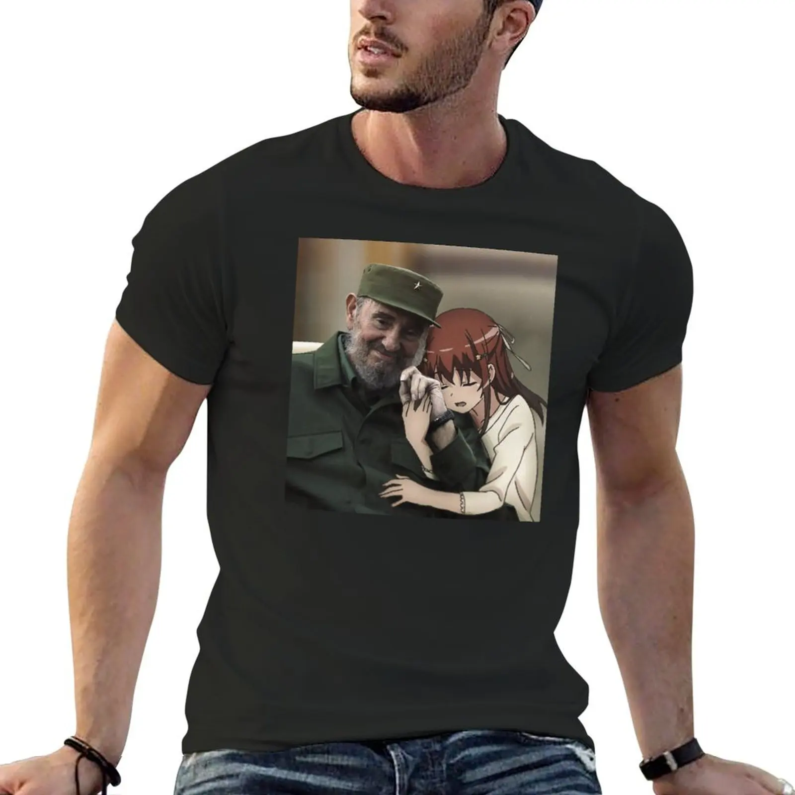 Fidel and his Waifu Tomoyo Kanzaki T-Shirt tops animal prinfor boys anime tshirt oversizeds clothing for men