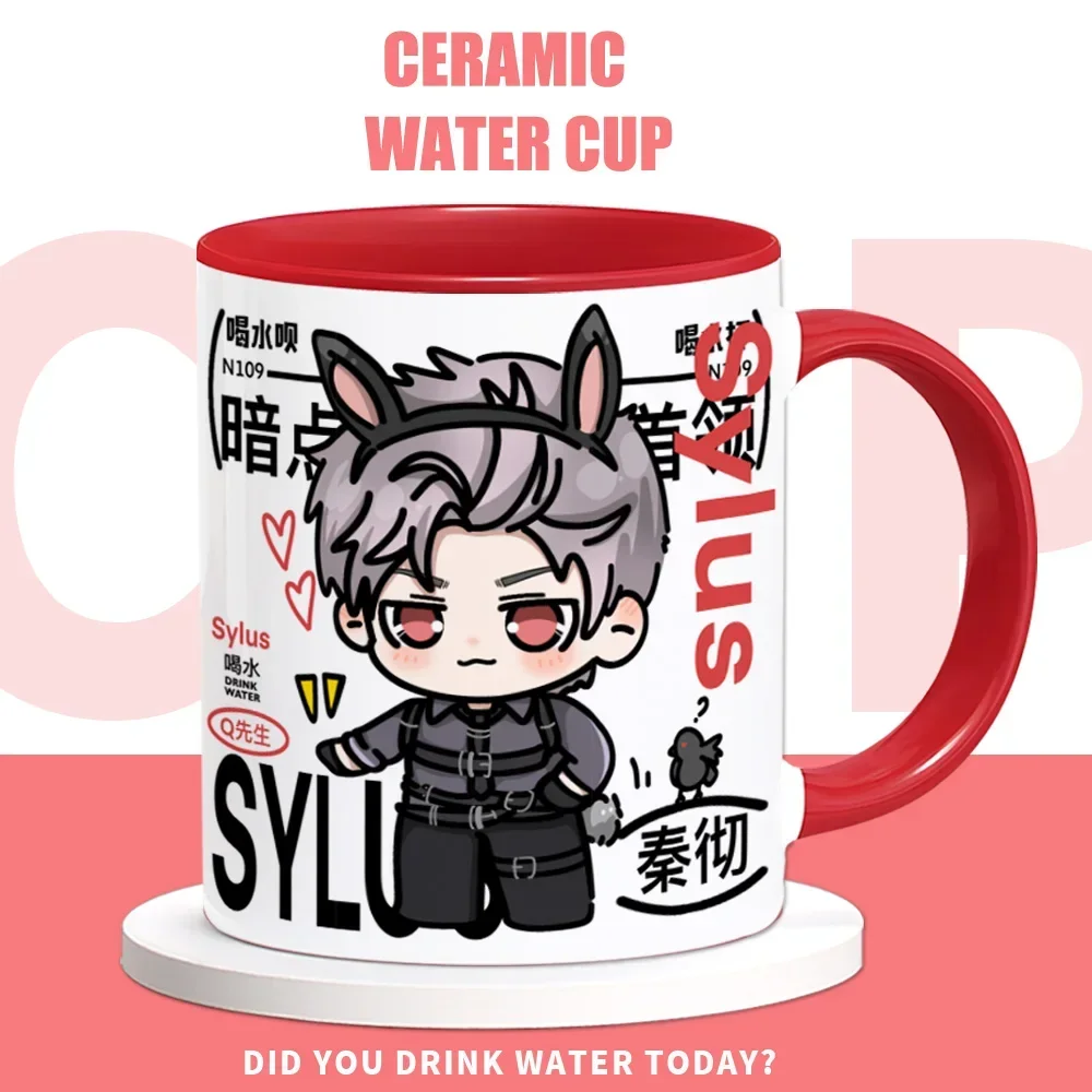 Anime Love and Deepspace Sylus Cartoon Ceramic Coffee Mark Cup Cosplay Student Vitrified Milk Mug Tumblerful Xmas Gifts