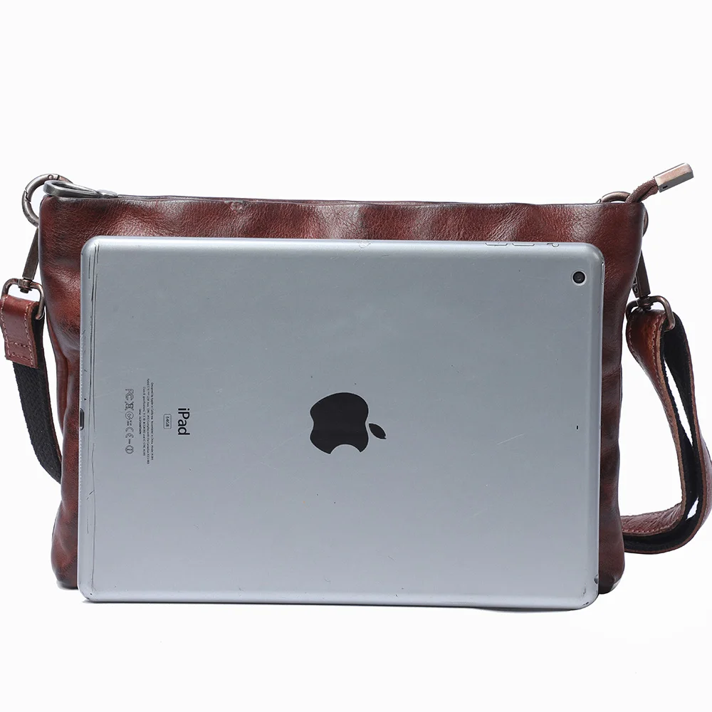 S.WORKER Vintage Echtleder Herren-Clutch-Tasche, Schultertasche, Handgefertigte Mini-Handtasche für Handy & Schlüssel – Detail 17