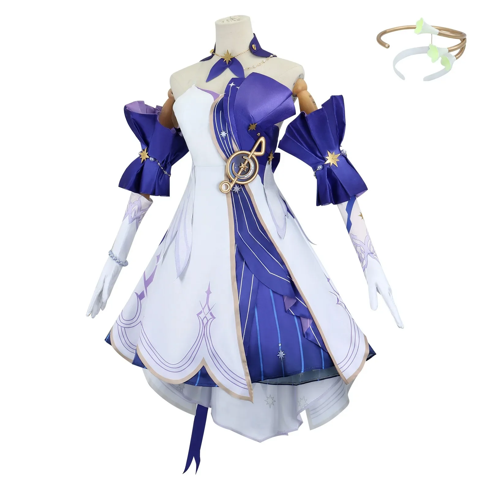 Robin Cosplay Costume para Mulheres, Jogo, Trilho Estrela Honkai, Vestido 3D Estampado, Peruca, Sapatos, Interpretação, Roupas de Festa de Halloween, Anime