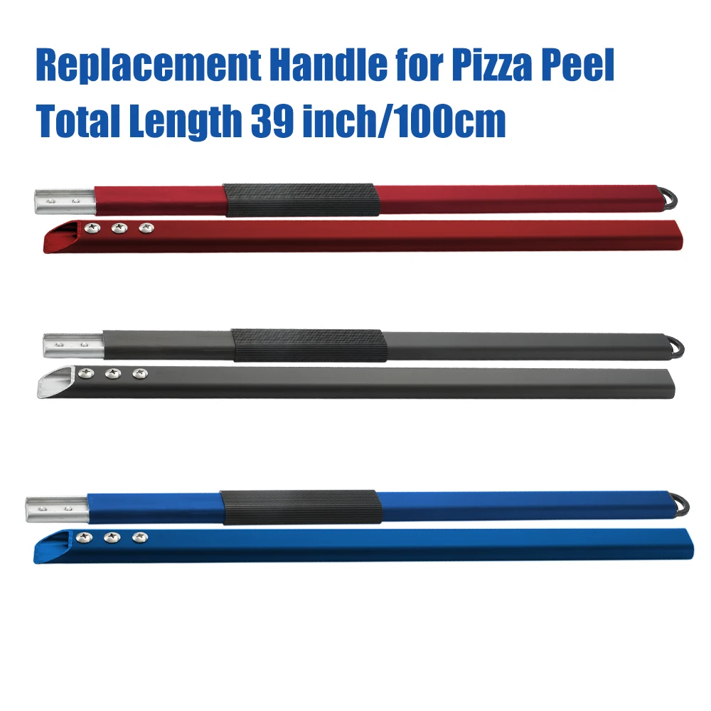 

SHANGPEIXUAN 39 дюймов/100 см съемная длинная ручка для пилинга пиццы, поворотная головка для пилинга, дополнительная алюминиевая ручка для замены