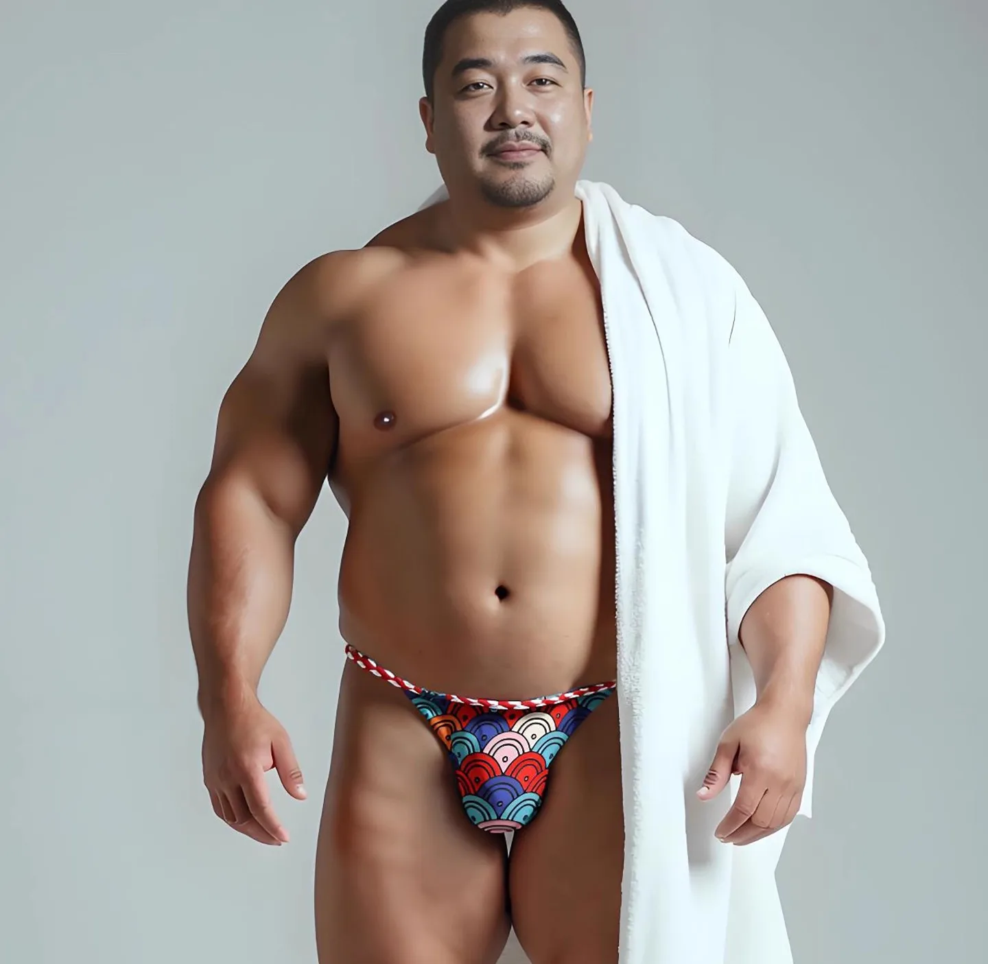 Fundoshi اليابانية للرجال - ثونغ على شكل حرف T من الخلف قابل للتنفس مع نمط حبل تقليدي، ملابس داخلية منخفضة الارتفاع مستوحاة من السومو