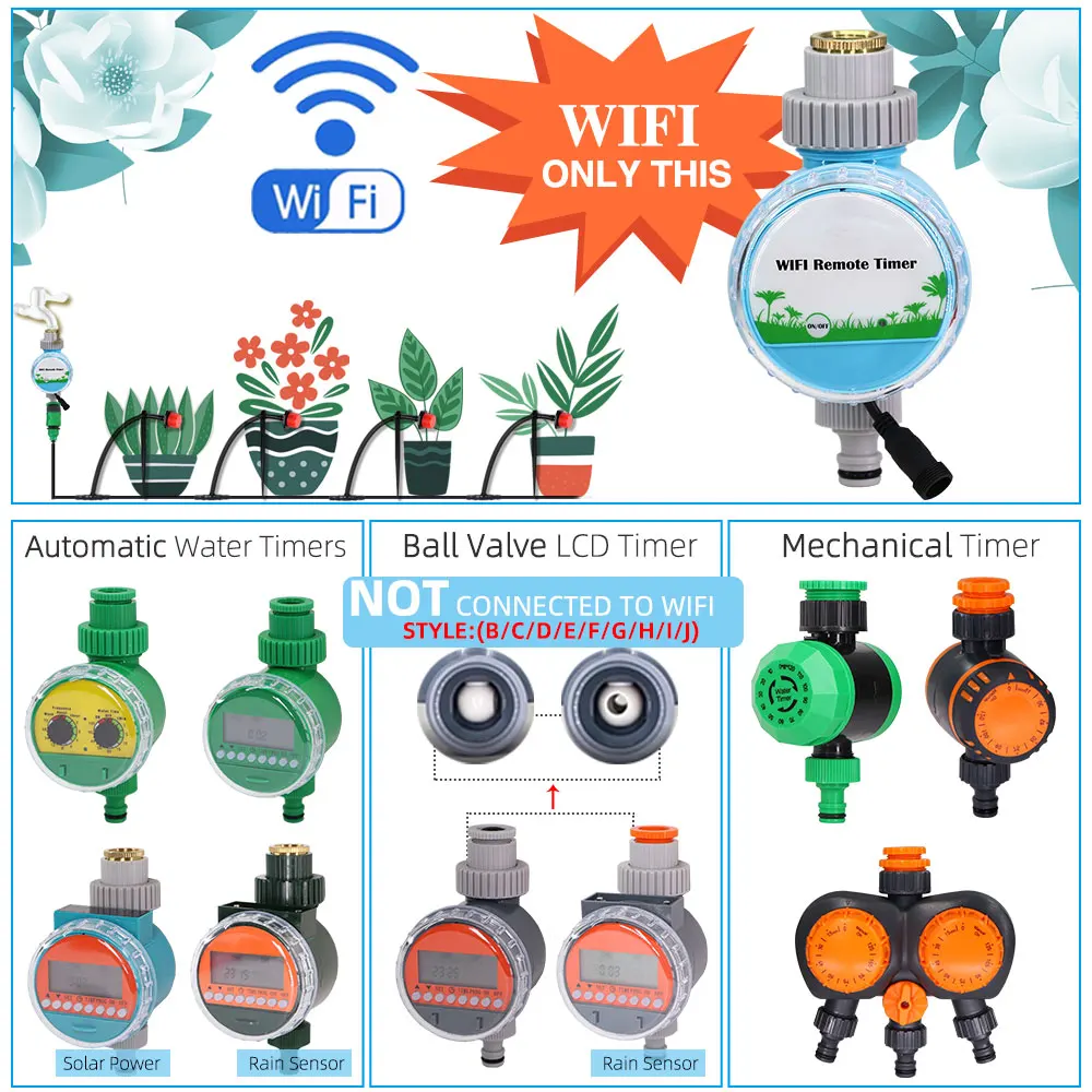 Type A Tuya Intelligent Watering Timers Manual/WIFI Cellphone RemoteDrip Device Smart Life Garden Automatic Irrigation System