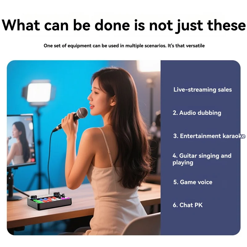 B68C V8spro Sound Card New Live Broadcast Equipment Recording Computer Podcast Music Device For DJ Disco Recoding