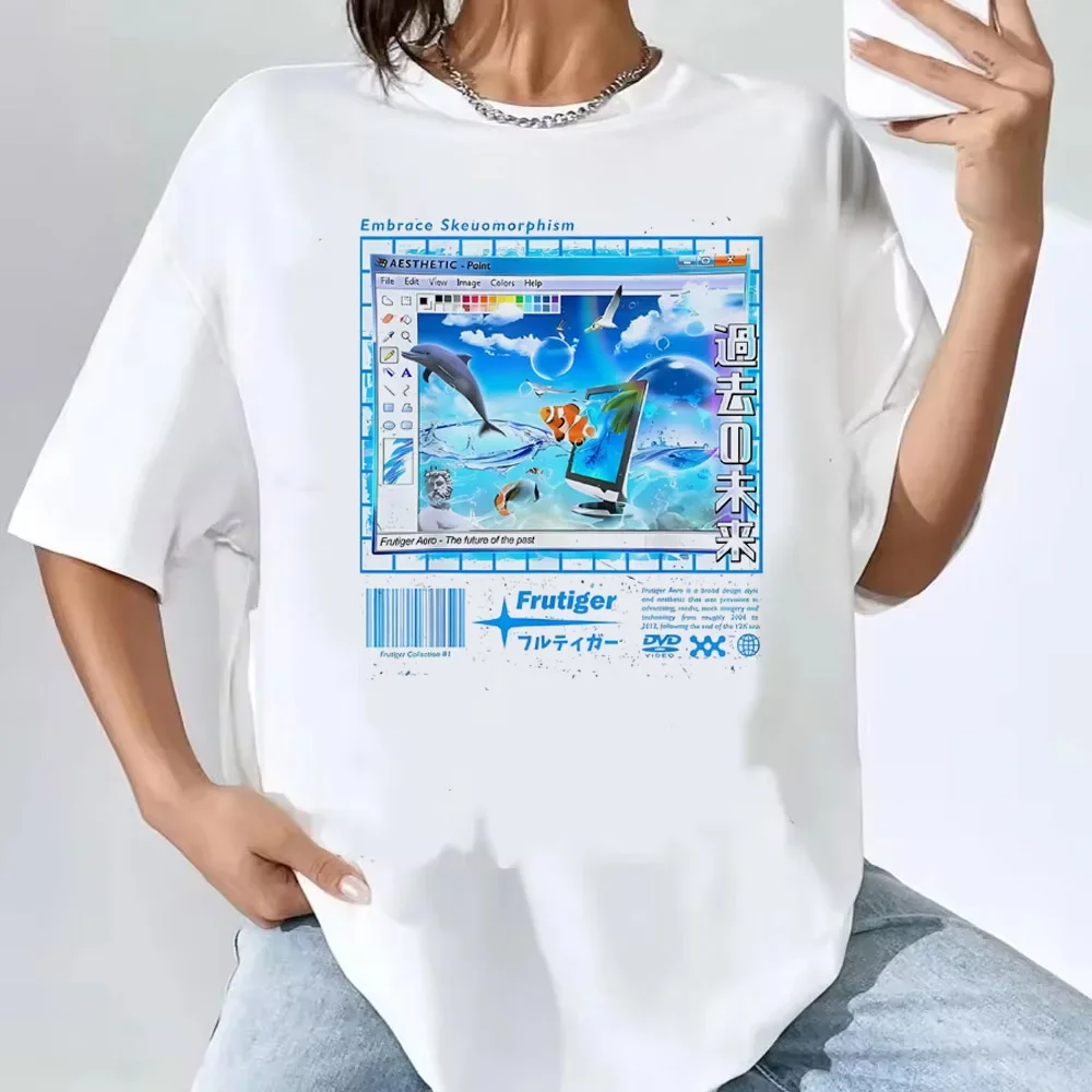 

Футболка Frutiger Aero Fashion Collection, женские топы, футболка с коротким рукавом, уличная одежда в корейском стиле с героями мультфильмов, женская одежда в стиле гранж