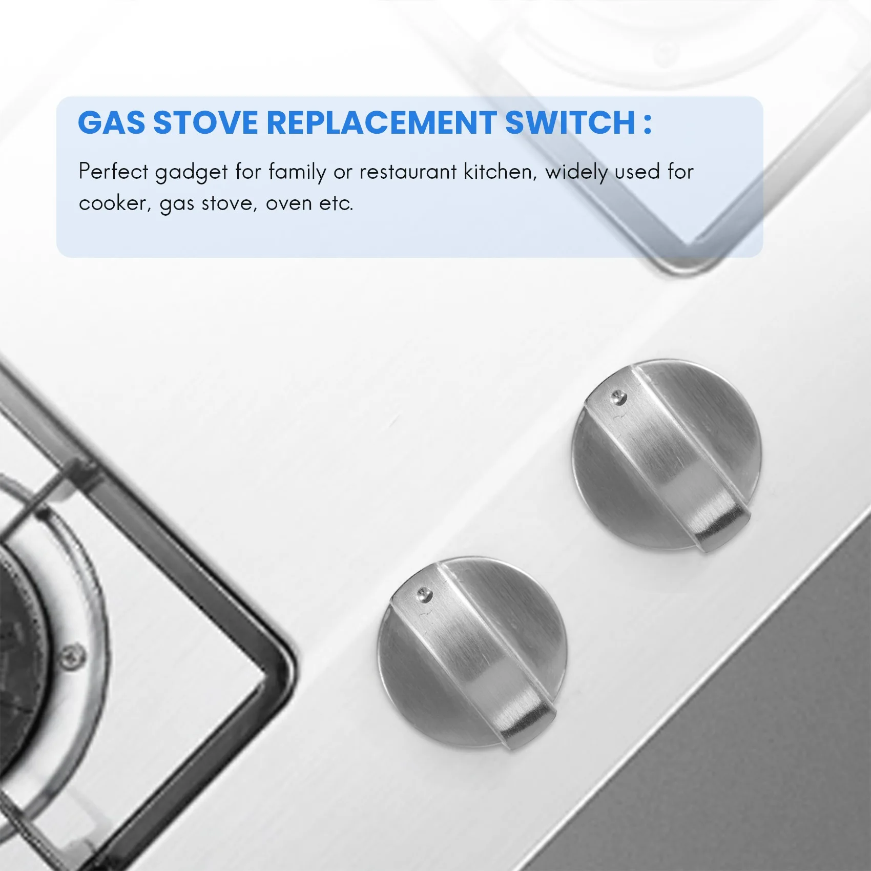 Brushed Metal Gas Stove Knobs Cooker Control Switch Range Oven Knobs Cooktop Burner Knob Gas Hob Switch Kitchen Replacement