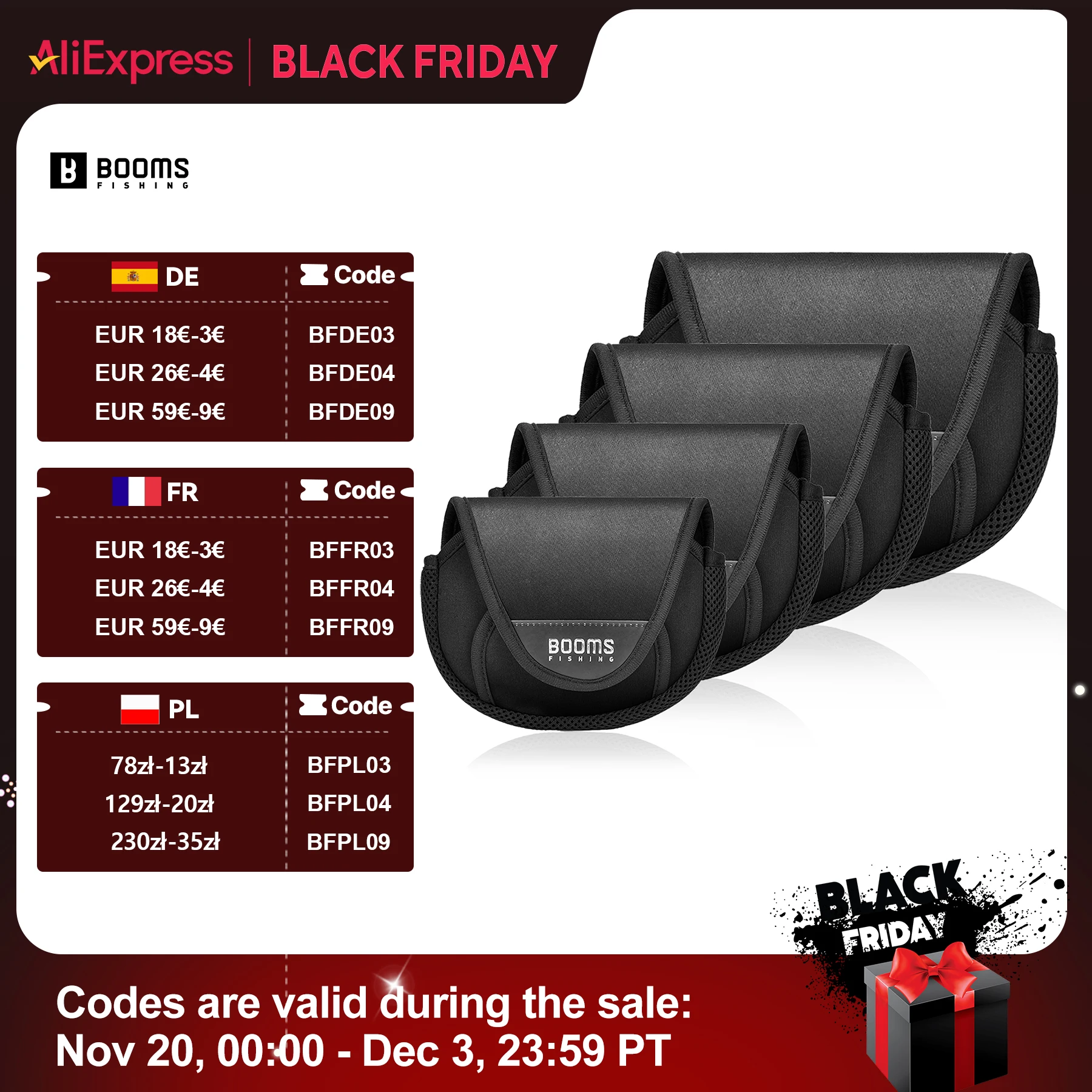 

Booms Fishing RC2 New Fishing Spinning Reel Protective Cover Baitcasting Reels Bag Storage Protective Case Fishing Accessories